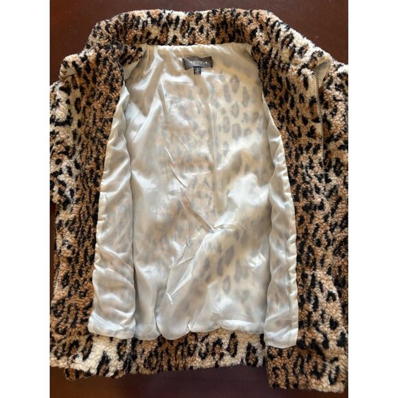 4Sienna Cheetah Prowl Jacket Faux Fur Zip Front Sherpa Size Small NWOT - Picture 12 of 14